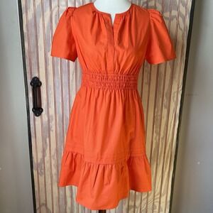 Quince 100% Organic Cotton Poplin Tiered Snap Frnt Career Girl Mini Dress Size S